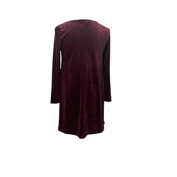 J. Jill Pure Jill Burgundy Velour Long Sleeve A-Line Shift Mini Dress Size XS - Picture 14 of 15